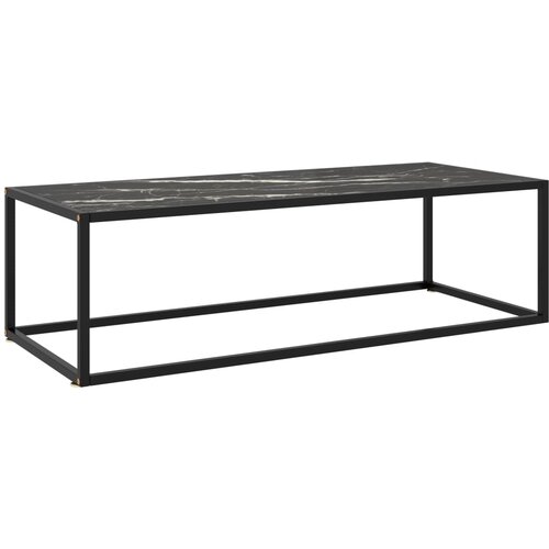 The Living Store Klubska mizica črna s črnim marmornim steklom 120x50x35 cm - Klubska Mizica, (21575137) Cene