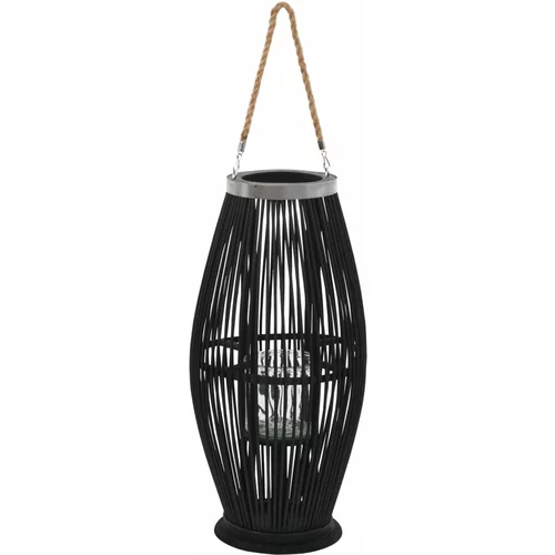 vidaXL Viseći svijećnjak od bambusa crni 60 cm