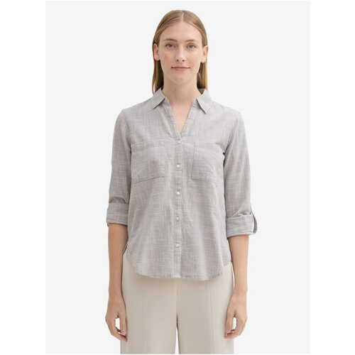 Tom Tailor Grey women's checkered shirt - Women's Cene