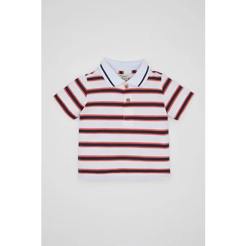 Defacto Baby Boy Striped Pique Short Sleeve Polo T-Shirt