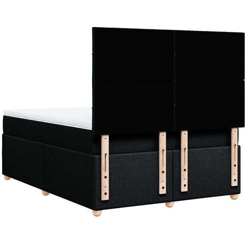 vidaXL Box spring postelja z vzmetnico črna 160x200 cm blago Cene