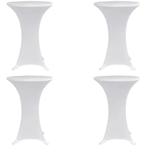 vidaXL Navlaka za stol za stajanje Ø 80 cm bijela rastezljiva 4 kom
