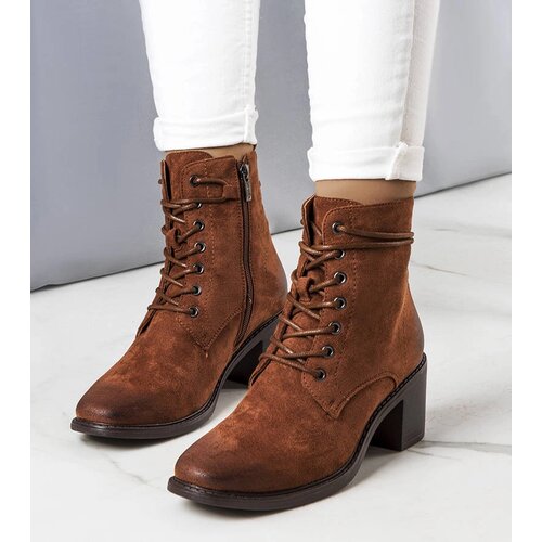 Gemre Brown lace-up ankle boots Sanlow Cene