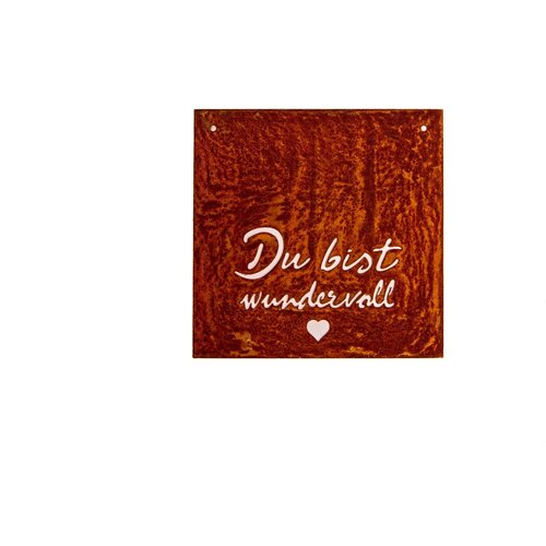 Dewoga Kovinska plošča z napisom "Du bist wundervoll" - 1 k. Cene