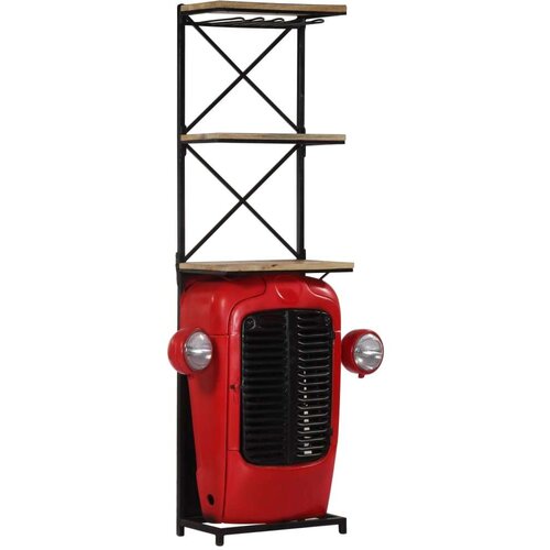 VidaXL Omarica za vino traktor 49x32x183 cm trden mangov les Slike