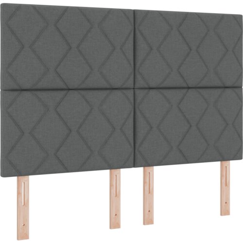 Box Spring Krevet s Madracem Tamno Siva 160x200 cm Tkanina Slike