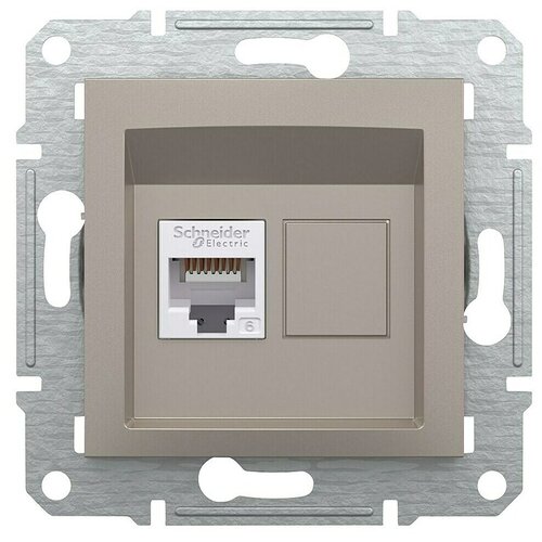 Schneider Electric Asfora Mrežna utičnica CAT6 (Bronca, 1-struko, RJ45, bez okvira) Slike