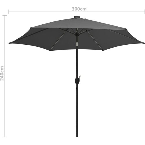  Vrtni suncobran LED s aluminijskim stupom 300 cm antracit Slike