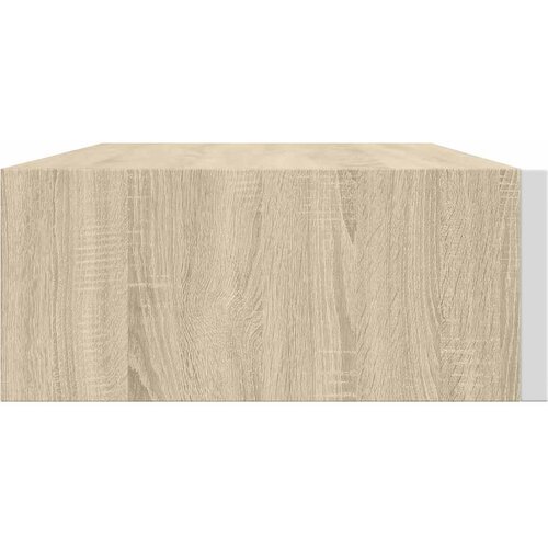  Zidne police s ladicom 2 kom hrast i bijele 40x23,5x10 cm MDF Slike