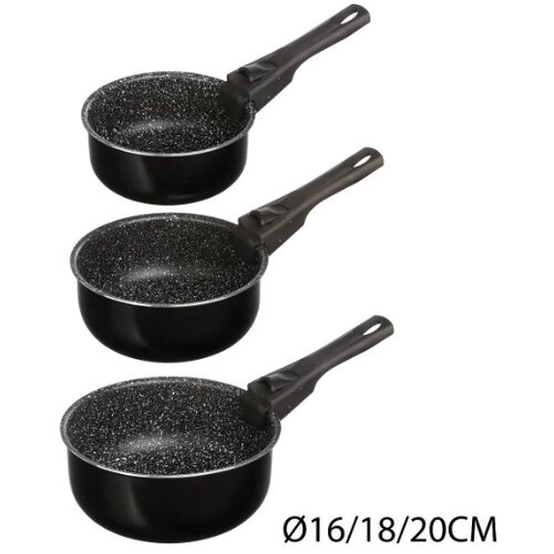 Five Set 3 posude sa drškom 16/18/20 cm aluminijum bakelit crna (135112) Cene