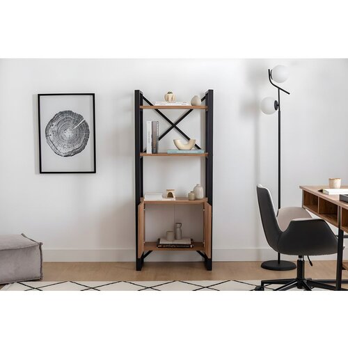 Hanah home Milano Atlantic PineBlack Bookshelf Cene