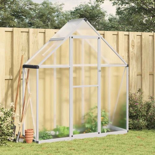 vidaXL Rastlinjak z okvirjem srebrn 169x58x195 cm aluminij - - Srebrna - 16.75 - 169 x 58 x 195 cm - 2025--TOPSELLER Cene