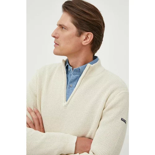 PepeJeans Pamučni pulover Dean boja: bež, s poludolčevitom