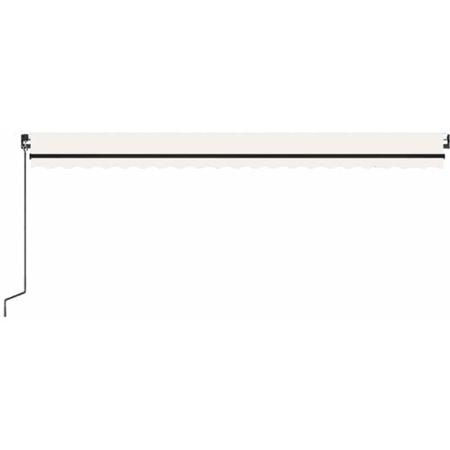 Tenda na ručno uvlačenje s LED svjetlima 500x300 cm krem Slike