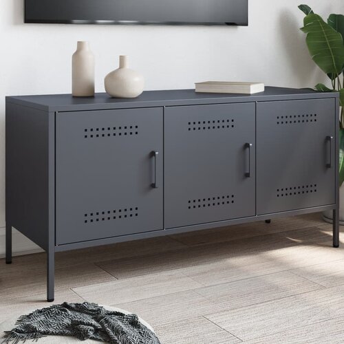 Furnova TV omarica antracitna 100,5x39x50,5 cm jeklo, (21924486) Slike