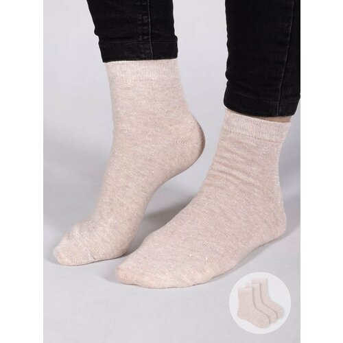 Yoclub Kids's Girls' Socks Plain With Silver Thread 3-Pack SKA-0025G-6700 Slike