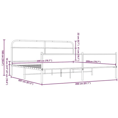  okvir kreveta bez madraca smeđa boja hrasta 200x200 cm Slike