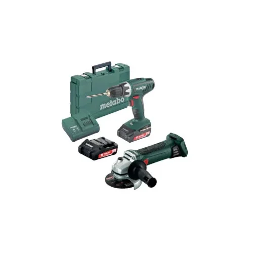 Metabo set aku bušilica odvijač BS 18 L 2Ah i aku brusilica W 18 LTX 125 Quick