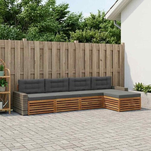  Set vanjskih sofa 5 pcs Prirodna i antracit Poliester Cene