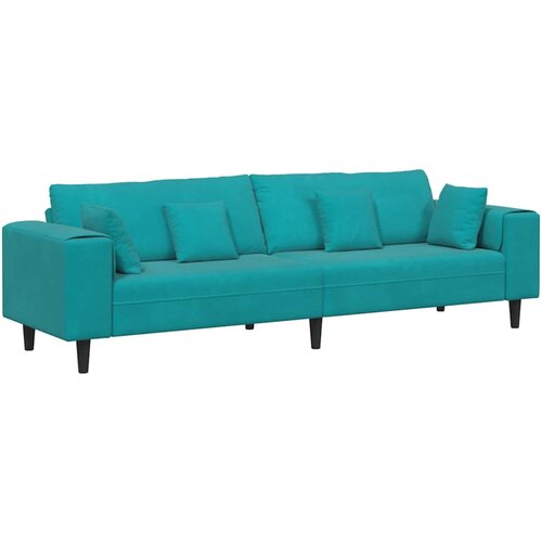 vidaXL Kavč z blazino Turkizna 250 x 77 x 76 cm Žamet, (5000138128) Cene