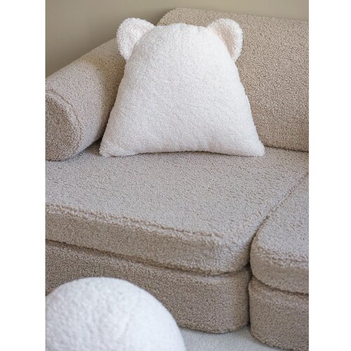 Wigiwama Svetlo rjava otro&amp;scaron;ka sedežna garnitura iz tkanine boucl&amp;eacute; 132 cm Settee &amp;ndash; Slike