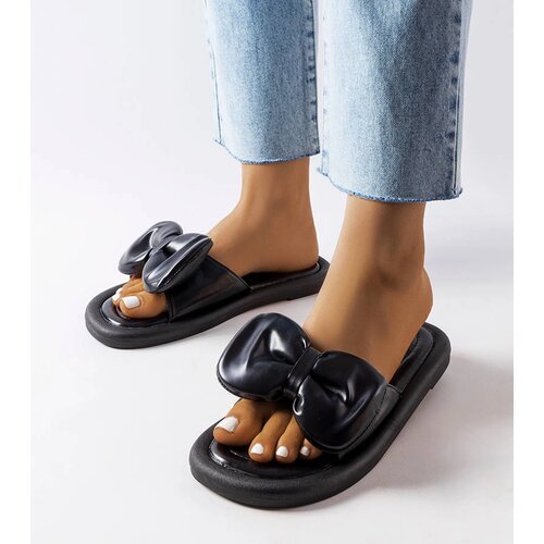 Gemre Black flip-flops with a bow Lende Cijene
