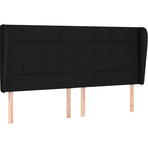  Uzglavlje s u&amp;scaron;ima crni 163x23x118/128 cm od tkanine Slike