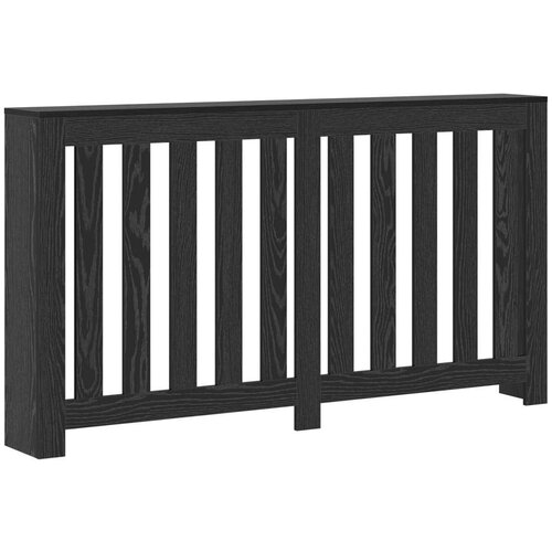VidaXL Pokrov radiatorja Črn hrast 149x20x82 cm Inženirski les Slike