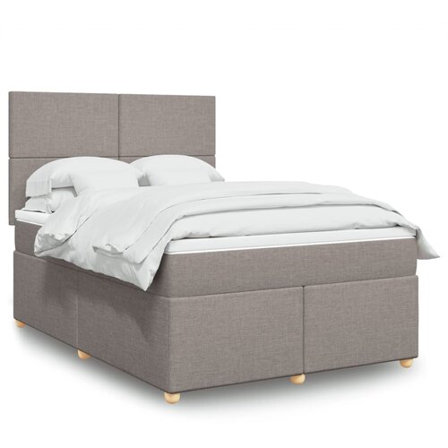 vidaXL Box spring postelja z vzmetnico taupe 160x200 cm blago Cene