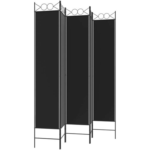  pregrada s 5 panela crna 200x220 cm od tkanine Slike