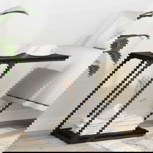 vidaXL Bocni stol Crni hrast 50 x 35 x 52 cm Konstruirano drvo Cijene