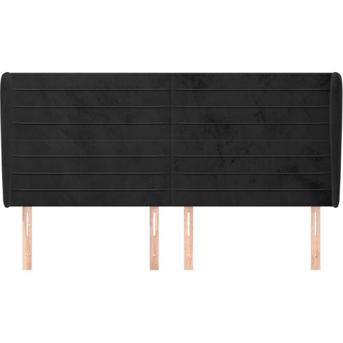  Uzglavlje s u&amp;scaron;ima crno 183x23x118/128 cm bar&amp;scaron;unasto Slike