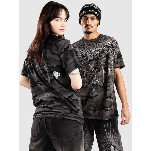 Affliction Primal Tech T-shirt black camo w / lava wash Slike