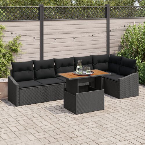VidaXL set vrtnih sofa Set od 7 Crna Ratan Slike