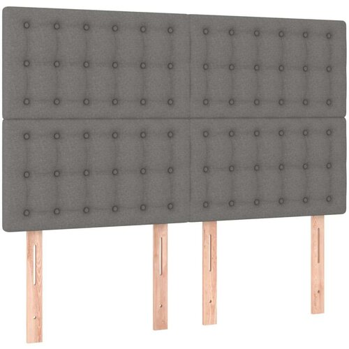  Krevet s oprugama i madracem tamnosivi 140x190 cm od tkanine Slike