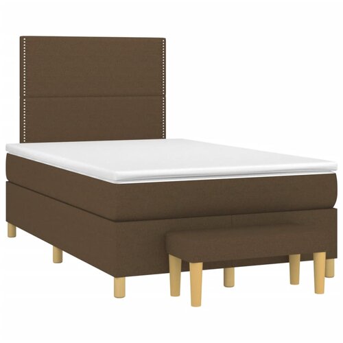 vidaXL Krevet box spring s madracem tamnosmeđi 120 x 190 cm od tkanine Cijene