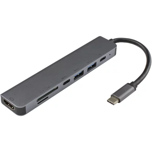 S Box ADAPTER USB TYPE-C -> HDMI/USB3.0/SD+TF - 7u1, (08-tca-71)