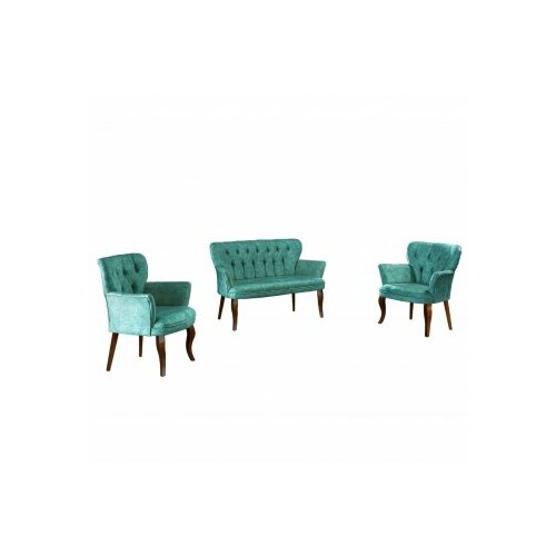 Atelier Del Sofa sofa i dve fotelje paris walnut wooden sea green Slike