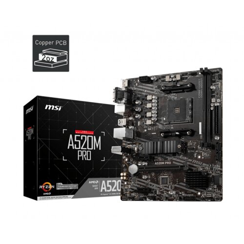 MSI A520M PRO matična ploča AMD A520 Priključnice AM4 Mikro ATX Cijene