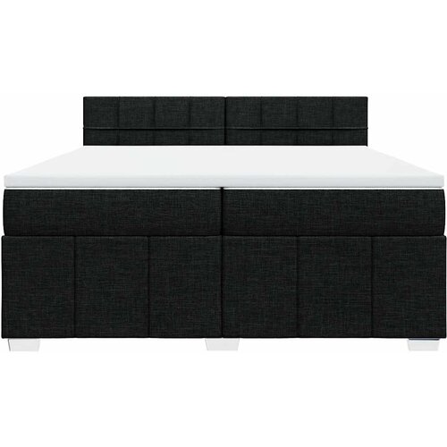  Krevet s oprugama i madracem crni 200x200 cm od tkanine Slike