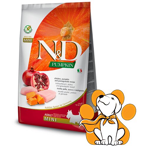 N&d pumpkin Adult Mini Chicken & Pomegranate 800g, Formula za Odrasle Male Pse Slike