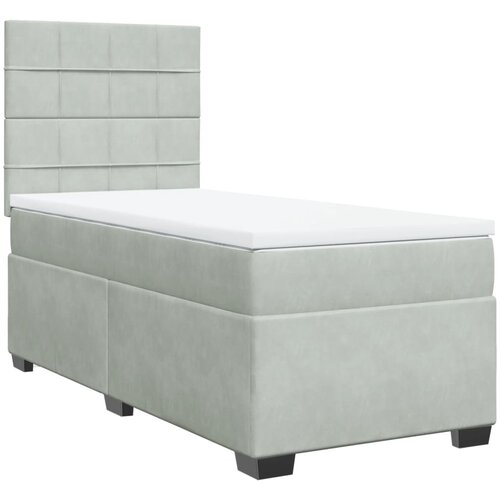 Maison Chic Box spring postelja - Vzmetna postelja z vzmetnico svetlo siva 80x200 cm žamet SL10618, (21904857) Cene