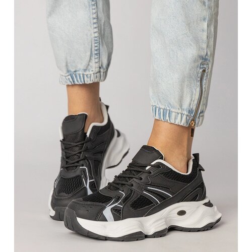 Gemre Black sporty sneakers with chunky soles Klarris Cene