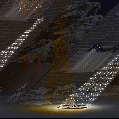 VidaXL LED božićno drvce s čavlima za tlo Topla bijela 400 cm Željezo Slike