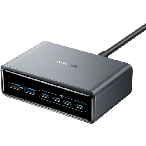 Anker Prime punjac 200W crni 4x USB-C, 2x USB-A, GaN, stolni punjac Slike