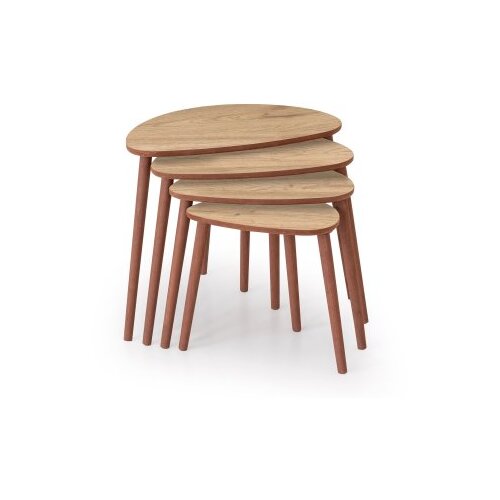 Hanah home Club set stolova Nora, 4 dijela, boja hrasta Slike