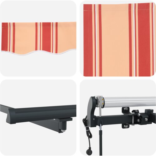 VidaXL Automatska uvlačna tenda žuta i narančasta 600x300 cm Slike