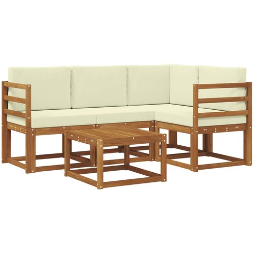  Set vanjskih sofa 5 kom. Prirodna i krem Slike