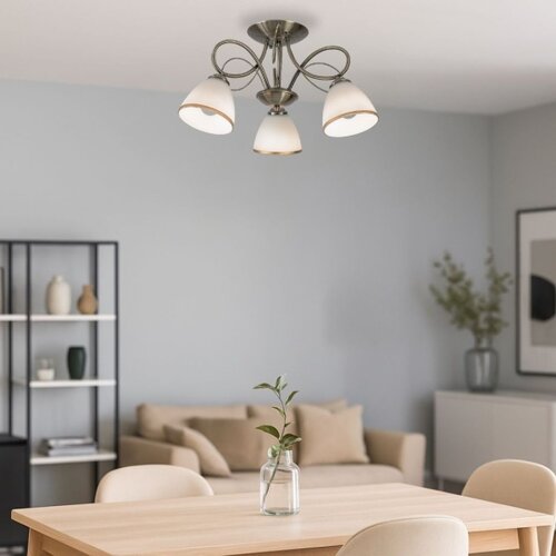 Brilagi plafonski luster fred 3xE27/60W/230V, prečnik 59 cm, bronzan Slike