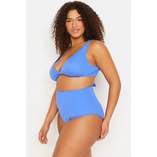 Trendyol Curve Plus Size Bikini Bottom - Navy blue Slike